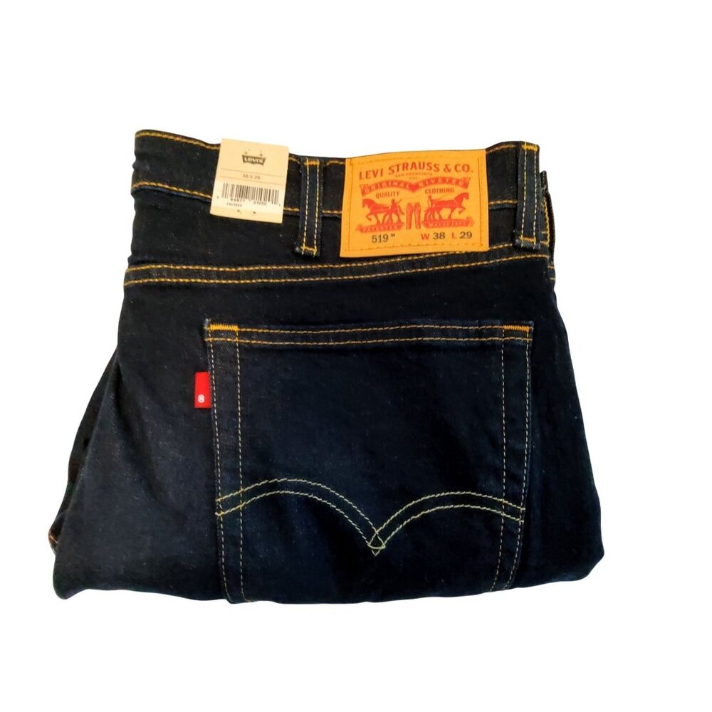 Levis Mens 519 Extreme Skinny Jeans Stretch Dark Wash W38 L29 Classic 5-pocket